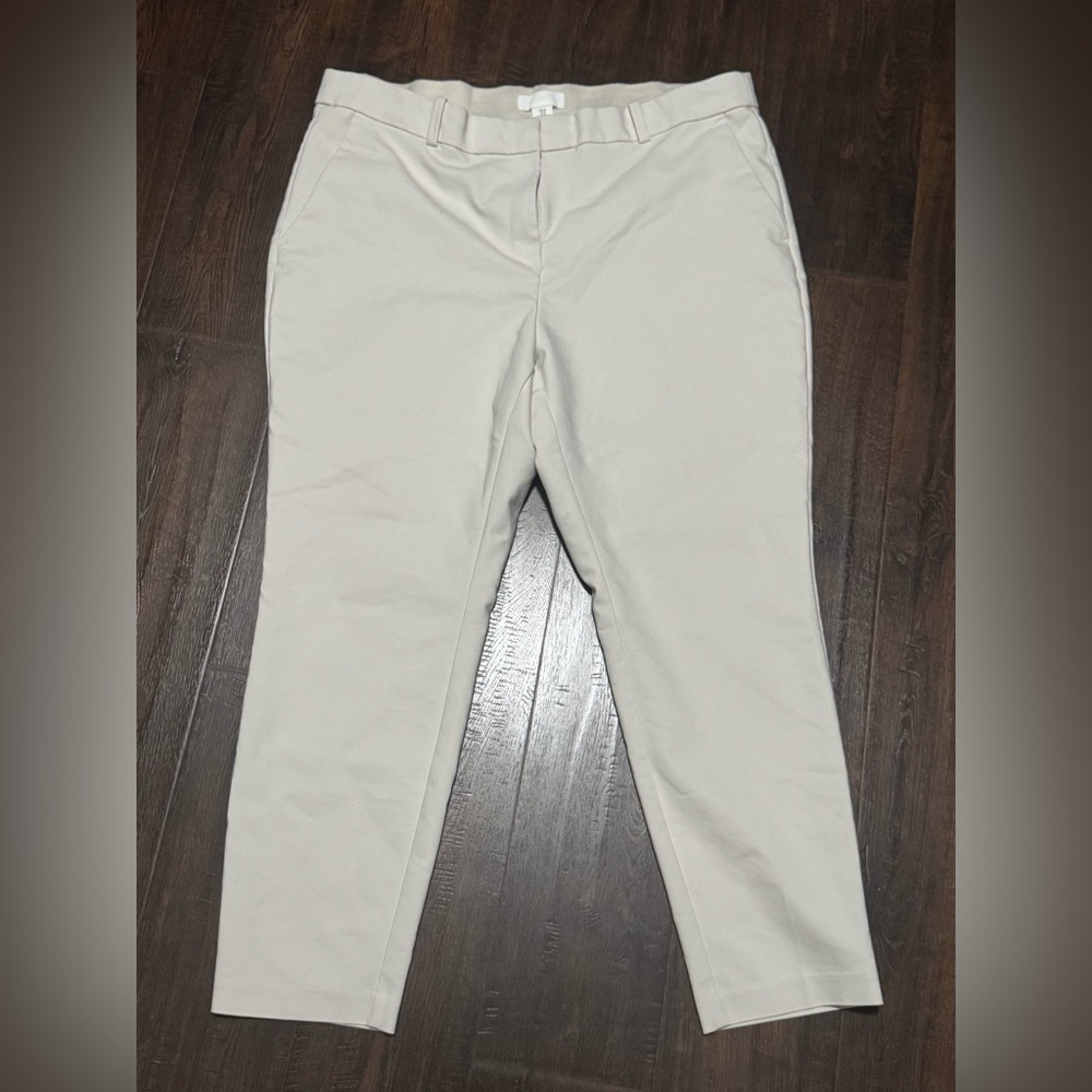H&M Cream Straight Leg Trousers Women’s Size 18